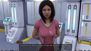 I stretched out with big boobs milf in space