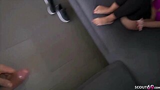 german skinny teen gets facial after sport at mcfit