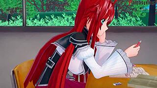 High school dxd ntr madness 3 features rias gremory desiring more behind issei in full hour movie on sheer and ptrn fantasyking3