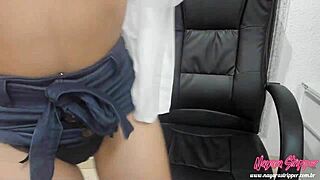 Boss Catches Employee JERKING OFF and Guides Him