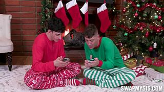 Secret Santa exchange with hot girls Bailey Blaze, Laney Grey, and Rion King