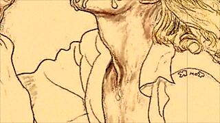 我超迷这些复古色情卡通画！