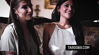 Perv Priest Offers His Cock to Nympho Lesbians Spencer Bradley and Mona Azar