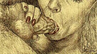 我超迷这些复古色情卡通画！