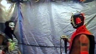 dragonfly battles adriana milano in mixed wrestling match