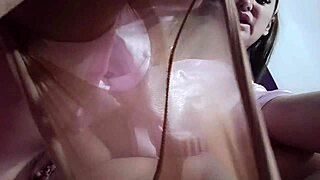 a woman experiences squirting in stockings for fetish play.