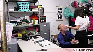 Cute Aria Valencia caught stealing offers tight teen pussy!