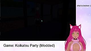 Leudneko hosts a koikatsu party game