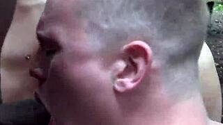 Soldiers in wild outdoor anal orgy!