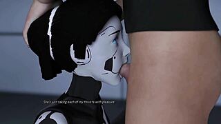 Busty AI robot girl endures face fuck and hard anal for big cumshot