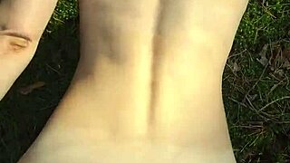 Perfect body girl gets cum in her ass outdoor