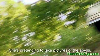 Euro Girl Next Door Fucks For Cash Outdoors