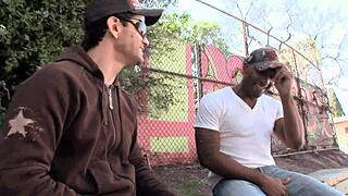 Chocolate Thug GETS HEAD and BURIES his COCK inside WHITE GUY'S ASS