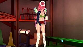 pink hair girl tries 3d for first time