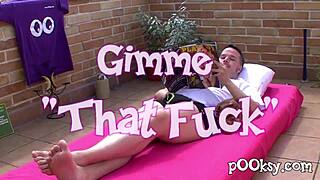 minnie sucks big dick in lingerie outdoors