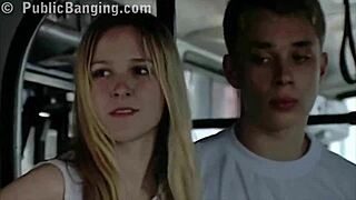 extreme public transportation couple