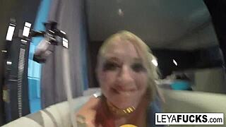 Leya falcon masturbates with shower head on her big ass