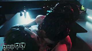 Intriguing animated pov futanari threesome with one dick and two pussies