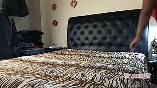 ebony wife surprises husband in lingerie