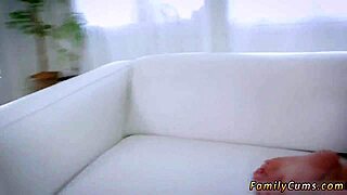 Real step dad bangs tiny 18+ comrades while hot milf joins in