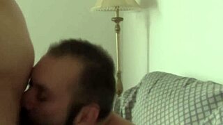 Bearded guy sucks cock then gets his ass drilled hard