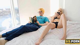 SisPorn Guy and Cute Stepsister Bang Quietly to Avoid Waking Her Man!