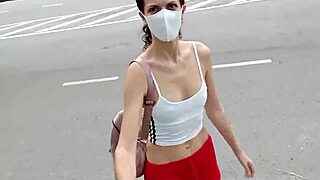 Masturbating On The Beach With Small Tits Exposed.