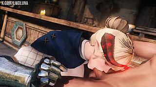 Cute blonde demon gets fucked in skyrim.