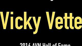 Vicky Vette and Nikki Benz shove dildos into their pussies