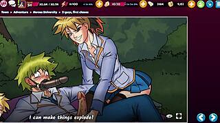 I can't believe the hentaiheroes university 10 has so much bukkake and gangbang action, it's wild!