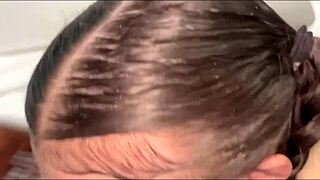 Chic Briella78 bends over for doggystyle blowjob and creampie with big black cock.