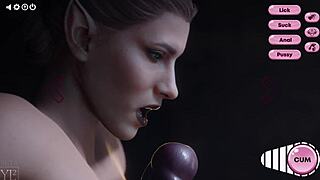 Experienced milf dominates a shy futanari demoness in wild animated action.