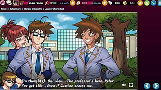 I can't believe the hentaiheroes university 10 has so much bukkake and gangbang action, it's wild!