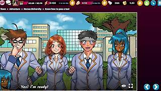 I can't believe the hentaiheroes university 10 has so much bukkake and gangbang action, it's wild!