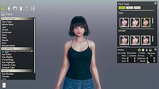 creating a sexy new character in porn game with big tits, then fucking her hard in 3d! 😈💦