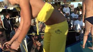 College students strip for a daytime competition