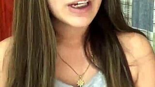 Beautiful slim girl teaches sexy outfits in a casual way