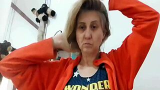 Blonde MILF Stella Still in Red Outfit Squirts During Amateur Video Call for Xvideos