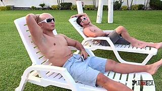 blonde stepmom gives hardcore blowjob in front of stepdad, newstepmom 😈