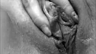 I lick her beautiful ass before she bends over for doggystyle. Huge cock cums on her belly.