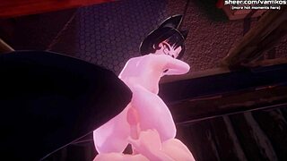 oh wow, that anime teen showing her big butthole for anal creampie in monster girl island!