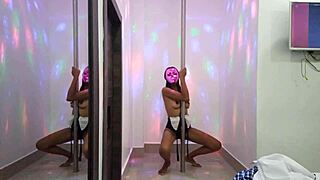 hot latina teen learns pole dance sexy