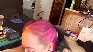 Beautiful Skinny Teen Woman Plays With Tongue On Big Hard Cock