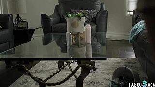 Obedient busty babysitter Adria Rae strips and fingers her shaved bubble butt