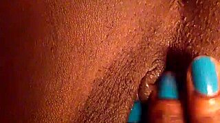 Ebony Babe Fingers Her Pretty Pussy!