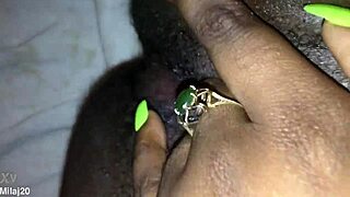 fingering my tight black creamy pink pussy