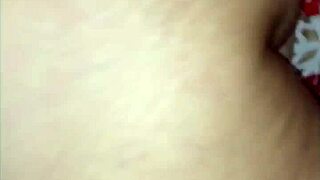 In winter costume, bbw gets sideways fuck and doggy orgasm