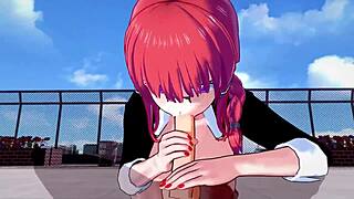 I watch 3d hentai with big ass and tits, having sex and orgasm