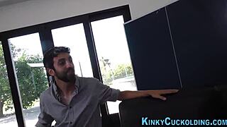 Watch this cuckolding teen 18+ get her booty spermed by big black cock