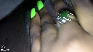 fingering my tight black creamy pink pussy